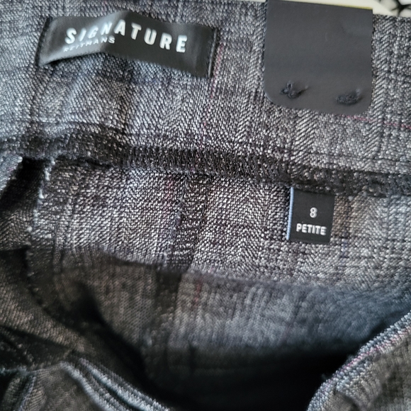 NWT Reitmans Pleated Grey Plaid Pleated pants sz 8P - Picture 4 of 7